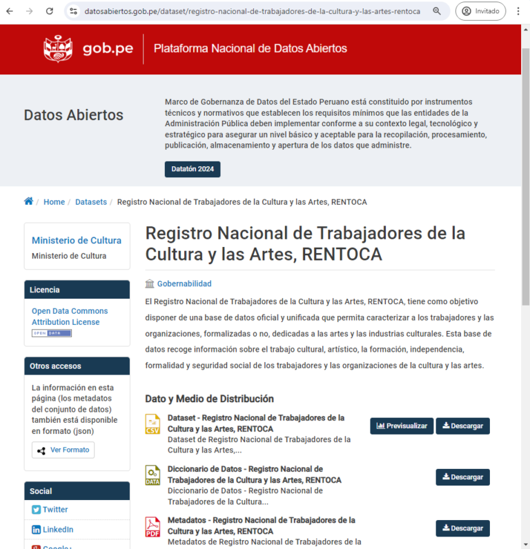 Publican base de datos de RENTOCA